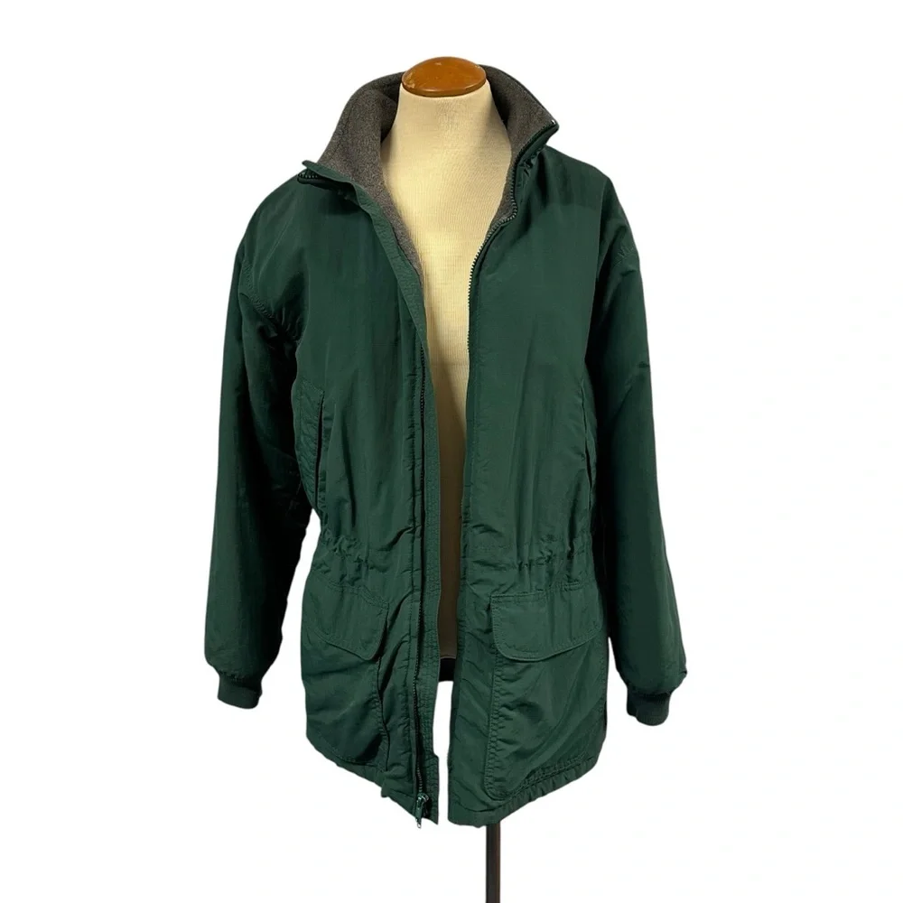 MENS J. Crew Forest Green Peacoat Parka Fleece Lined Winter Coat Utility Jacket